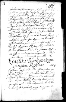 Krasicki Pentkowskiemu scriptum roborat