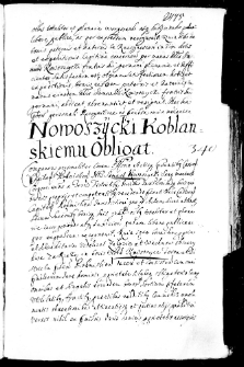 Nowoszycki Koblanskiemu obligat, 30 VI 1670 r.