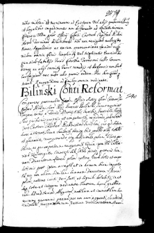 Bilinski con[sor]ti reformat, 30 VI 1670 r.