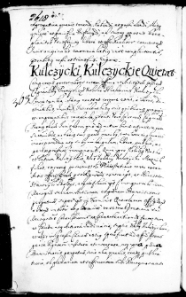 Kulczycki Kulczyckie quietat, 23 VII 1670 r.
