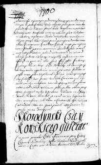 Skorodynski Czaykowskiego quietat, 26 III 1669 r.