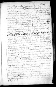 Jaworski Jaworskiego quietat, 11 IV 1669 r.