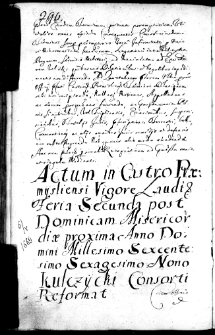 Kulczycki consorti reformat, 6 V 1669 r.