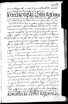 Komarnicki consorti reformat, 1 VII 1669 r.,,