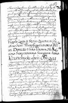 Kruszelnicki alteri obligat, 7 VIII 1669 r.