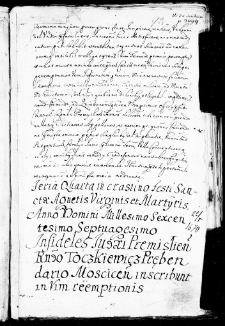 Krzeczowskie coniuges, 17 I 1670 r.