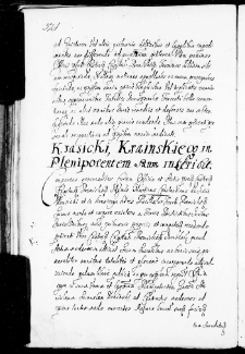 Krasicki Krainskiego in plenipotentem suum inscribit