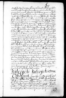 Kulczycki Kulczyckiemu obligat, 16 III 1667 r.