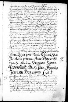 Jaszowski Mniszkowi notario terrestri Premysliensi cedit