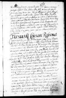 Turzanski consorti reformat, 22 IV 1667 r.