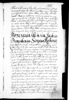 Brzescianski in rem iudicis Premysliensis scriptum roborat