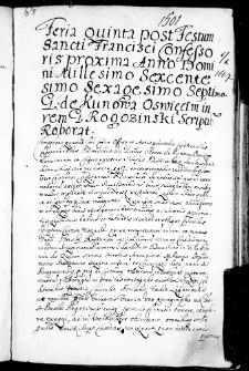 G. de Kunowa Oswięcim in rem g. Rogozinski scriptum roborat