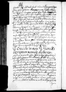 G. Orzecki in rem g. Gorski scriptum manuale roborat