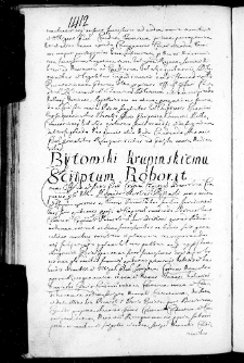 Bytomski Krupinskiemu scriptum roborat