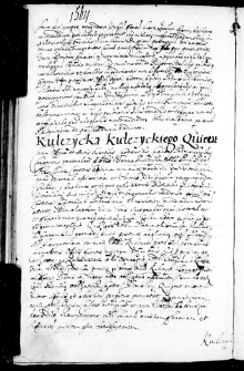 Kulczycka Kulczyckiego quietat, 14 XI 1667 r.