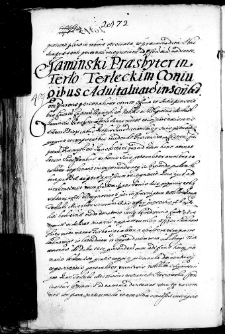 Jaminski Praesbyter in Tarło Treleckim coniugibus aduitalitate inscribit
