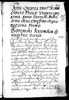 Borowski Ratowskim coniugibus donat, 14 I 1671 r.