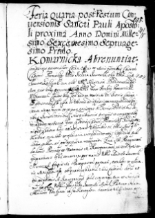 Komarnicka abrenuntiat, 28 I 1671 r.