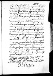Złoczewski vexillifer halicens[si] Nowosieleckim obligat