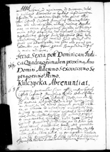 Kulczycka abrenuntiat, 20 III 1671 r.