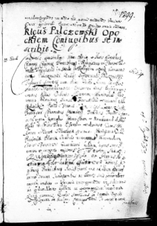Religiosus Palczewski Opockim coniugibus se inscribit