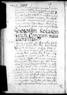 Generosum Kołakowskich coniugum mutua aduitalitas
