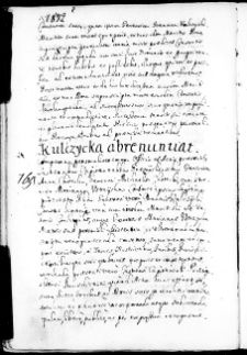 Kulczycka abrenuntiat, 3 VII 1671 r.