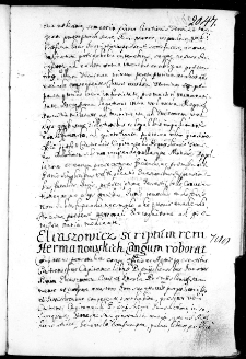 Eliaszowicz scriptum in rem Hermanowskich coniugum roborat