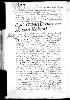 Ożarowski Drohoiowskiemu roborat, 12 VIII 1671 r.