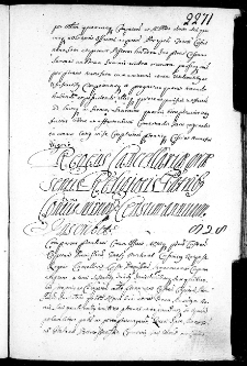 Regens cancellariae praesentis religiosis patribus conventus minirum censumannum inscribit