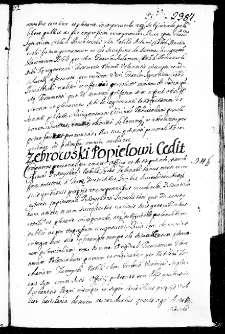 Chrząszczowna seu Lassocina Poniatowskiego quietat, 22 X 1671 r.