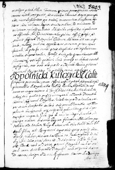 Topolnicki Kulczyckiemu cedit, 23 X 1671 r.