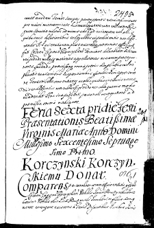 Korczynski Korczynskiemu donat, 20 XI 1671 r.