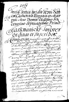 Jaskmanicki tutores ordinat et inscribit