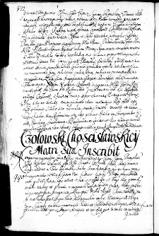 Czołowski Choscisławskiey matri suea inscribit
