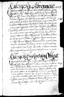Kulczycka abrenunciat, 9 V 1672 r.