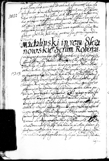 Madalinski in rem Slezanowskiemu scriptum roborat