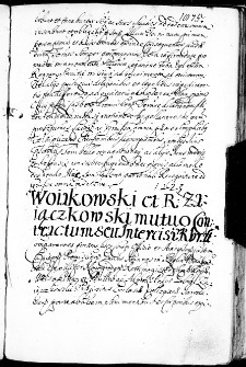 Woiakowski et R. Zaiączkowski mutuo contractum seu intercisam roborant