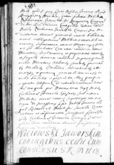 Wiciowski Jaworskim coniugibus cedit cum consensus S.R.Maiestatis.