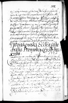 G. Woiakowski ecclesiae cathedralis paremysliensis censum inscribit