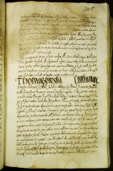 Thomaszowski contumax, 11 X 1610 r.