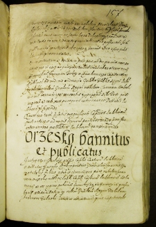 Orzesko bannitus et publicatus