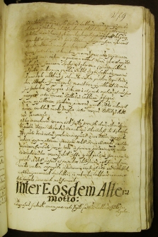 Inter eosdem altera motio, 9 V 1611 r.