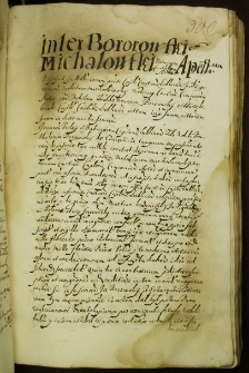 Inter Bororowski et Michałowski notarium castrensis cracoviensis appellatio