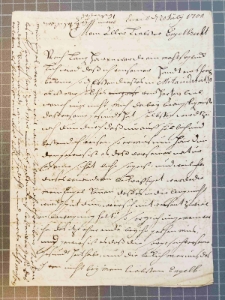 [List C. E. von Cölln do Engelbrechta, sekretarza komnat księżnej Kurlandii (Ludwiki Hohenzolern)]