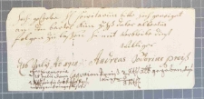 [Andreas Teodorius Preiss wydaje dyspozycję finansową dla sekretarza (jakiego?], Bez miejsca, 16 VII 1701