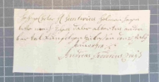[Andreas Teodorius Preiss wydaje dyspozycję finansową dla sekretarza (jakiego?], Bez miejsca, 20 VII 1701