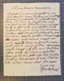 [List pani Koschkull do jej męża kapitana kawalerii p. de Koschkull przebywającego w Berthoff]