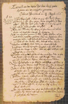 „Extract aus dem leczten Theil sejner Churf(ürstlichen) Gnaden Resolution über die eingegebene gravamina; publiciret Konigsberck am 20/30 Maii anno 1616”