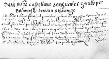 Data intromissio castellana sandomirien. et Czurillo per Boliminski bonorum Sthoianicze